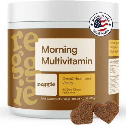 Reggie Morning Multivitamins for Dogs – – Vitamin A – Supports healthy vision, skin, and immune function. – Image 1