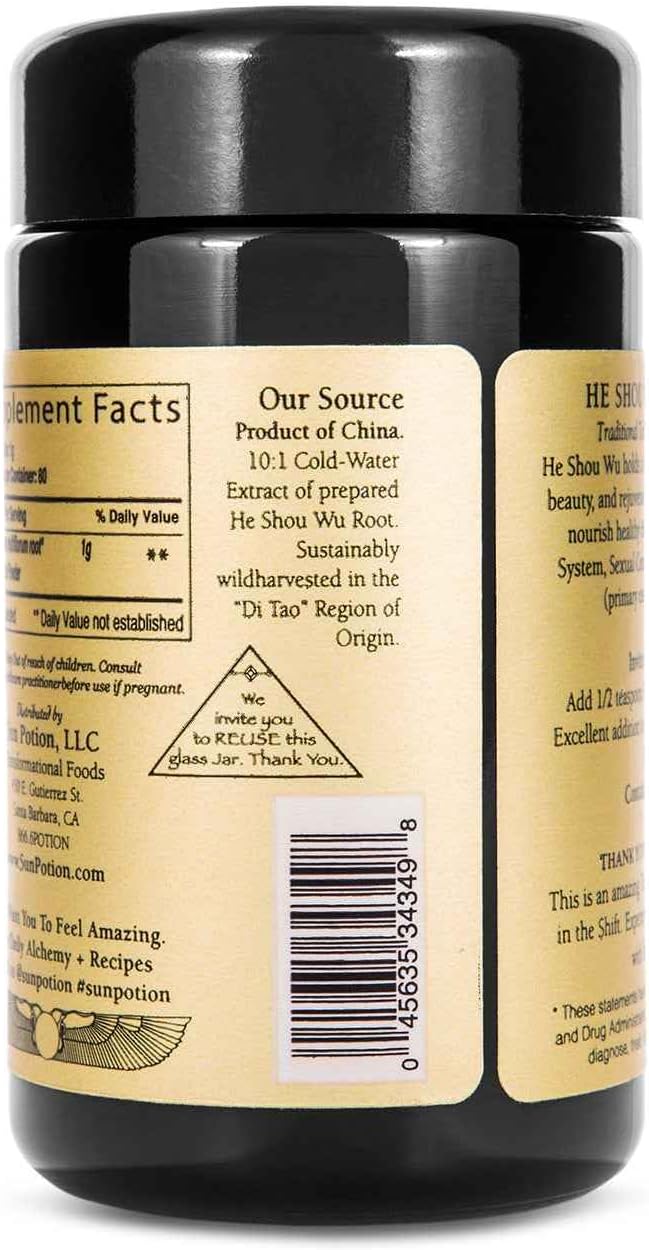 Sun Potion He Shou Wu Powder 10:1 Extract – Fo-Ti Root (Polygonum Multiflorum) Herbal Tonic, 200g - görsel 4