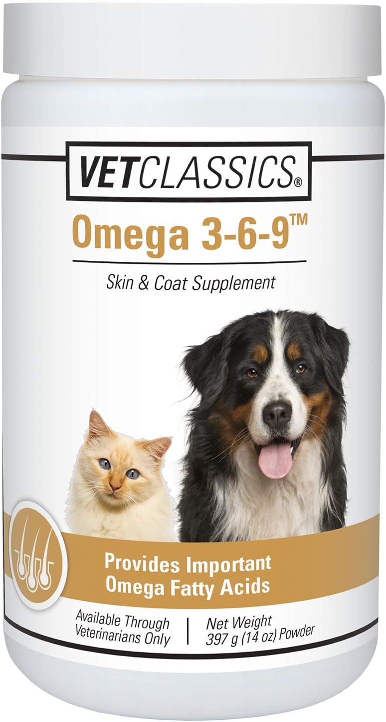 Omega 3-6-9 Pet Skin & Coat Dog Supplement – Supports Healthy Skin for Cats, Glossy Coats for Pets – Pet Health Supplement for Cat Skin, Dog Skin – Omega Fatty Acids – Powder 400 g - görsel 1