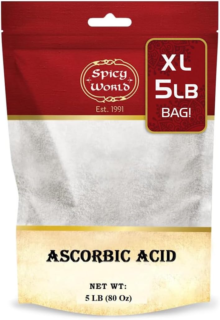 Spicy World Ascorbic Acid Vitamin C Powder 5 lb - Pure Vitamin C Powder, USP Bulk - görsel 1