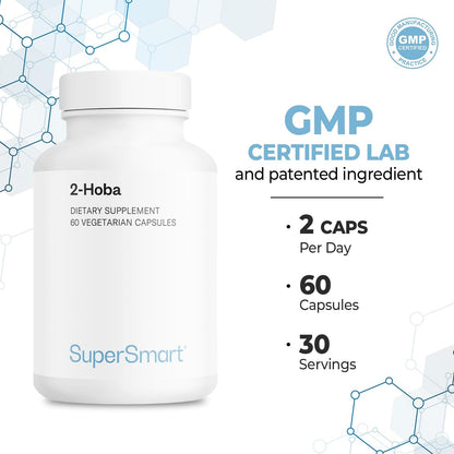Supersmart 2-HOBA Food Supplement 100mg per Day (Hobamine) - 2-Hydroxybenzylamine | Non-GMO & Gluten-free - 60 Vegetarian Capsules