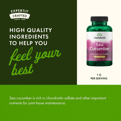 Swanson Sea Cucumber – Natural Joint Health Support – 500mg per Capsule (100 Capsules, 2 Pack)