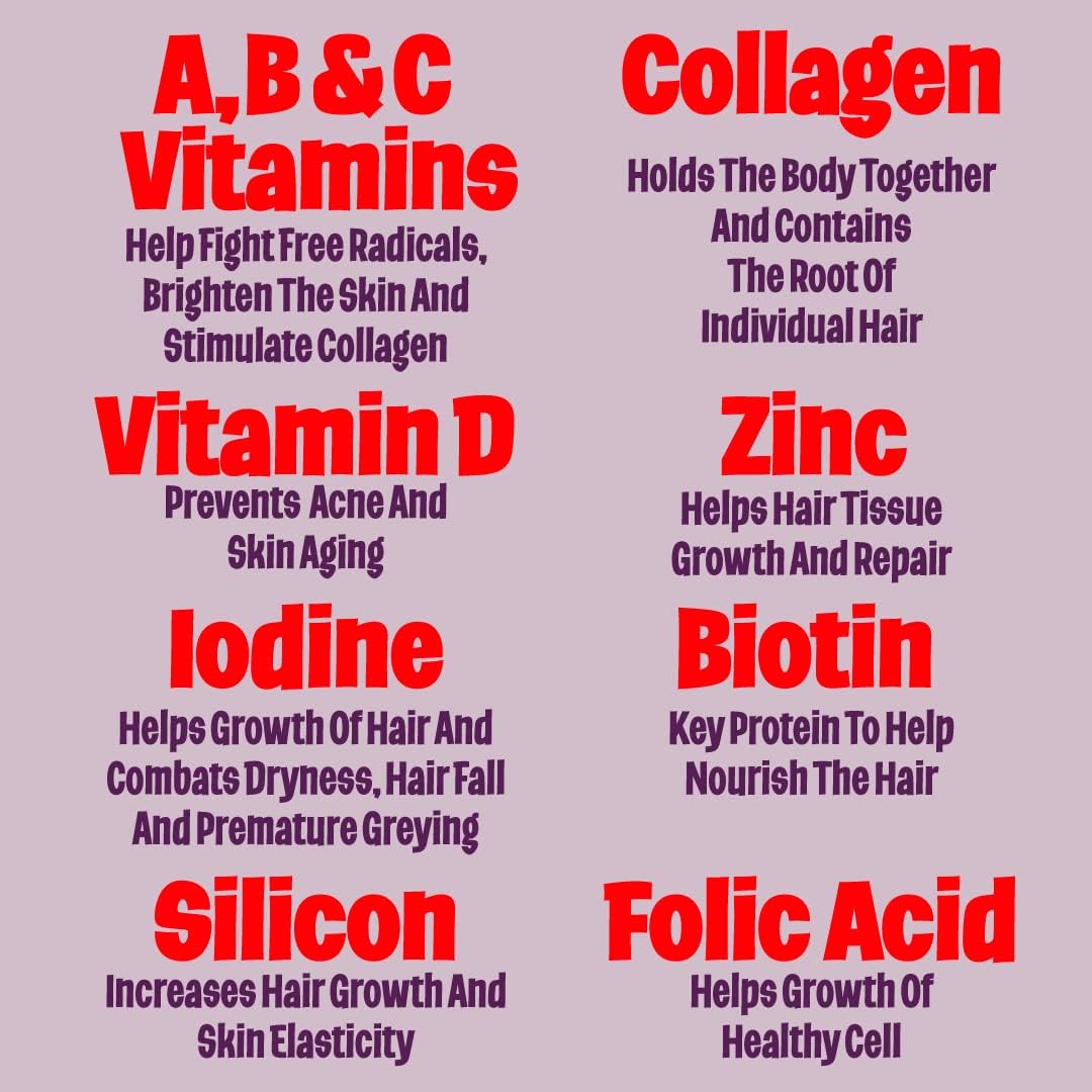 Youth & Tonic Biotin 6000mcg Hair Gummies with Collagen & Multivitamins - 70 Gummy Sweets - görsel 5