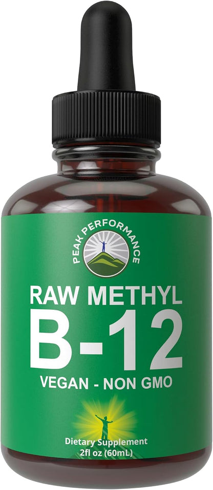 Raw Methyl B12 Liquid Drops – Vegan Sublingual Vitamin B12 Supplement