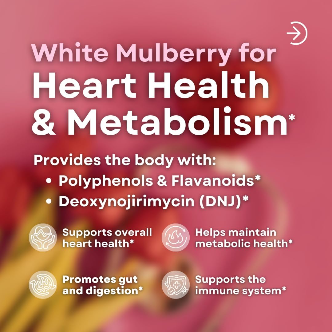 Vitapia White Mulberry Leaf Extract 1000mg – 12:1 Concentrated Food Supplement – 180 Vegan Capsules - görsel 3