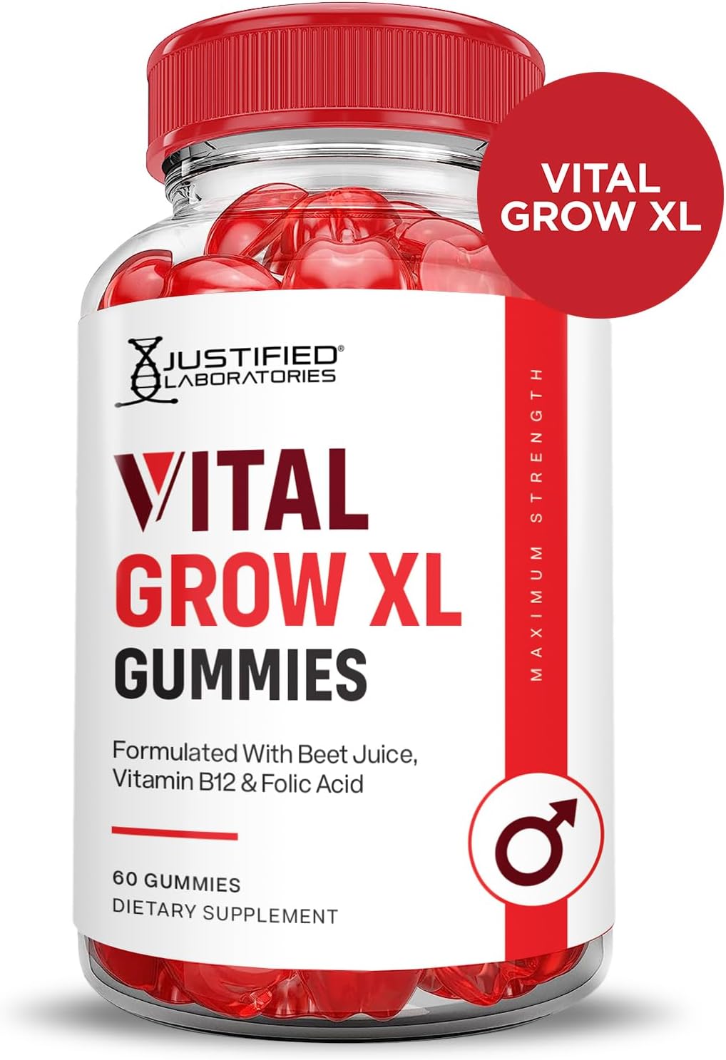 Vital Grow XL Gummies - Apple Cider Vinegar, Folate & Vitamin B12 - 60 Gummies (Pack of 2) - görsel 3