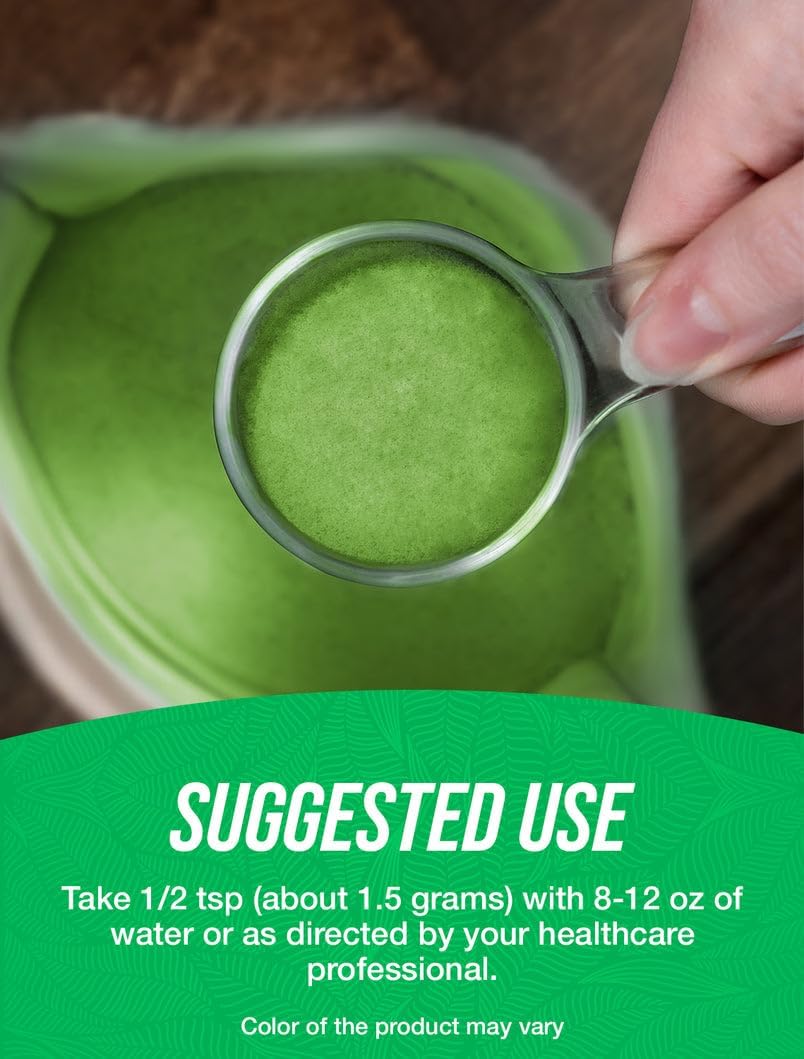 BulkSupplements.com Organic Wheatgrass Powder - Organic Super Greens Powder, Superfood Supplement - Vegan & Gluten-free, 1.5g per Serving, 100g (3.5 oz) - görsel 4