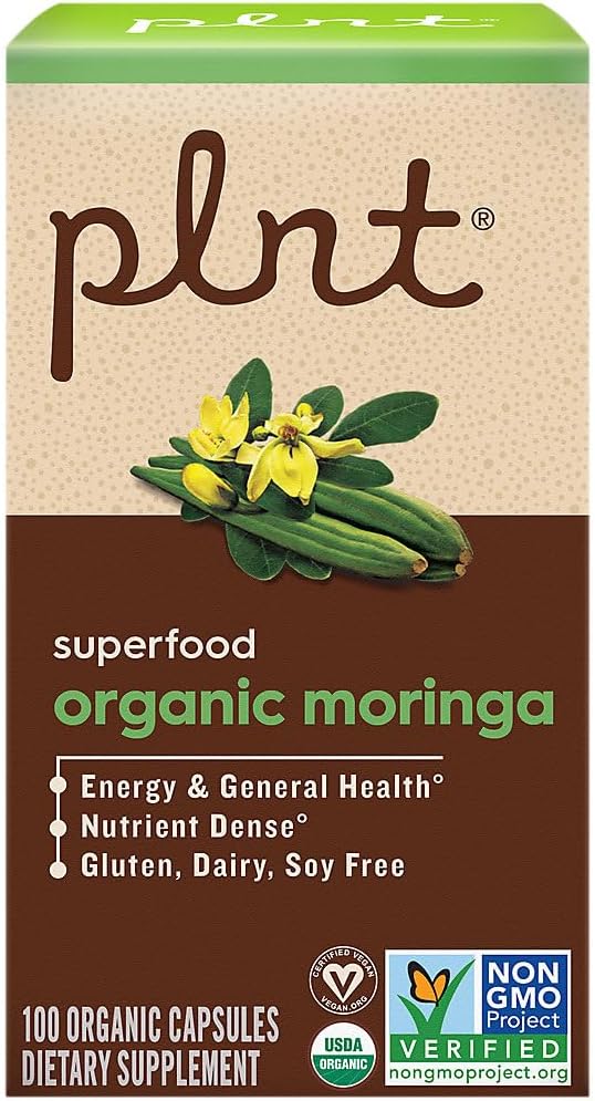 Organic Moringa Superfood for Energy Support - 1,000 mg (100 Capsules) - görsel 4