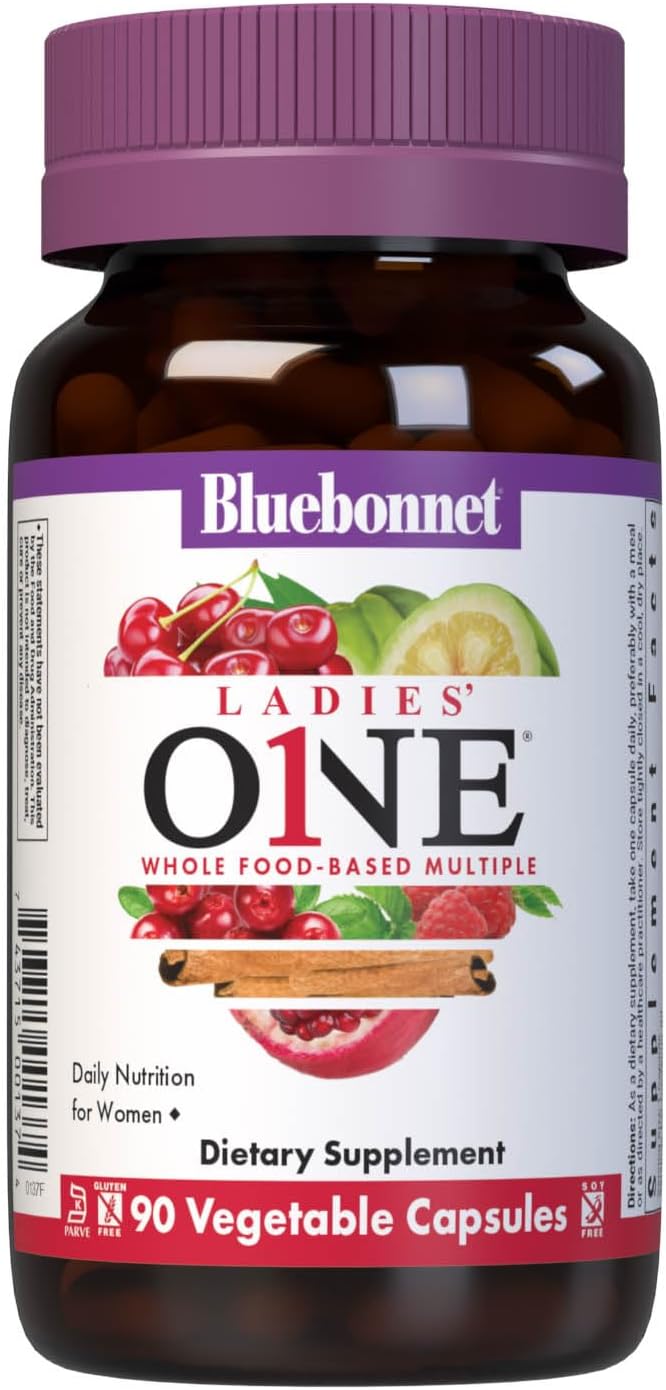 Bluebonnet Nutrition Ladies One Vegetable Capsule, Whole Food Multiple with K2, 90 Capsules - görsel 1