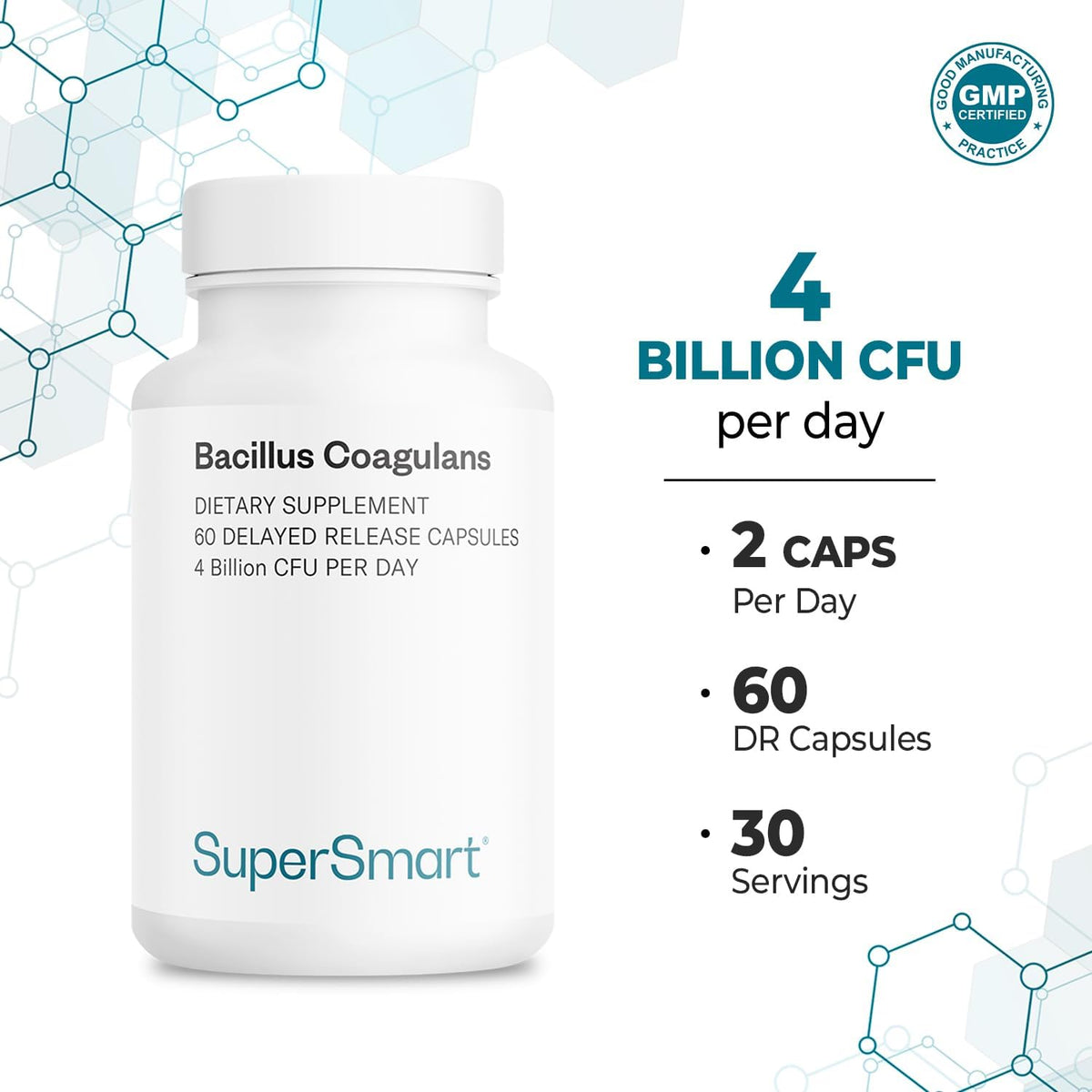 Supersmart Bacillus Coagulans Probiotic | 4 Billion CFU | Delayed Release | 60 Capsules - görsel 5