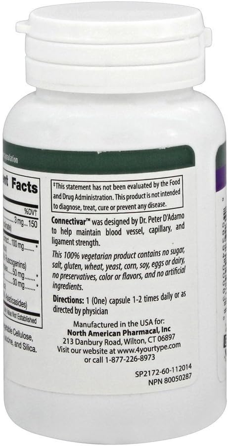 D'Adamo Personalised Nutrition Connectivar - Blended Vitamin and Mineral Supplement (60 Capsules) - görsel 3