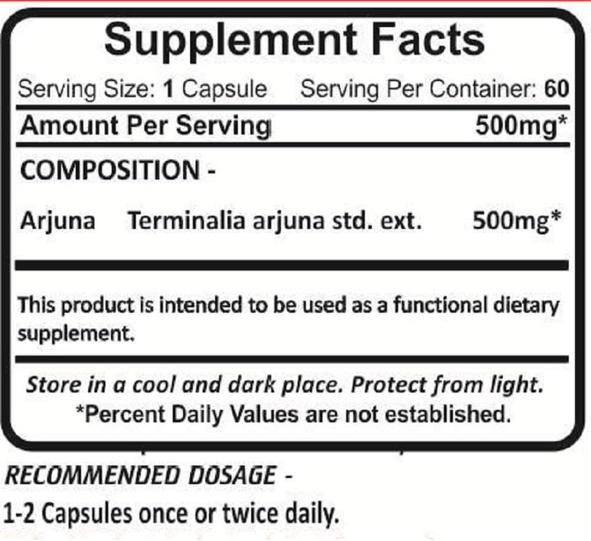 Planet Ayurveda Arjuna, 500mg Veg Capsules - 2 Bottles - görsel 4