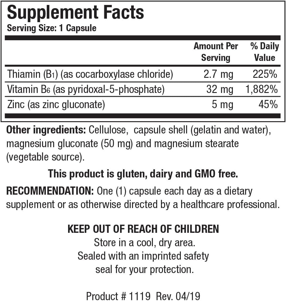Biotics Research B6 B1 Plus Zinc - Active B Vitamins with Zinc, 90 Capsules - görsel 3