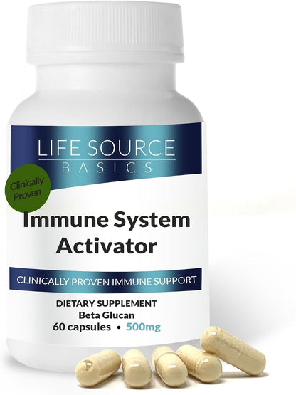Life Source Basics Immune Support Activator - High-Purity Beta 1,3/1,6 Glucan - 500 mg, 60 Capsules