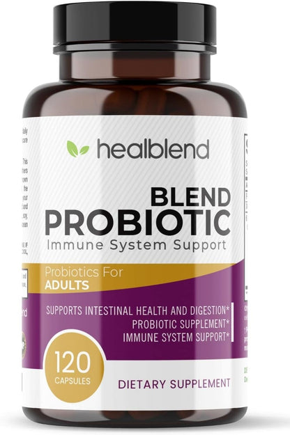 healblend Probiotic Capsules – Digestive Health & Immune Support, Non-GMO, Gluten-free, 120 Veg Caps
