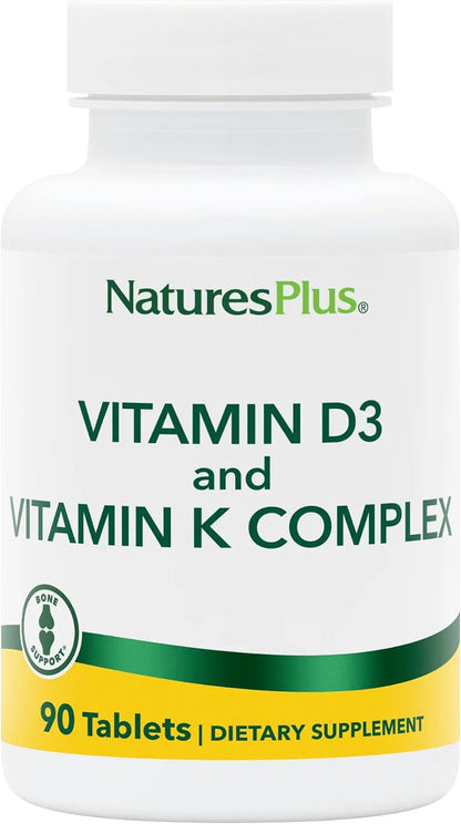 NaturesPlus Vitamin D3 and K2 – 90 Tablets