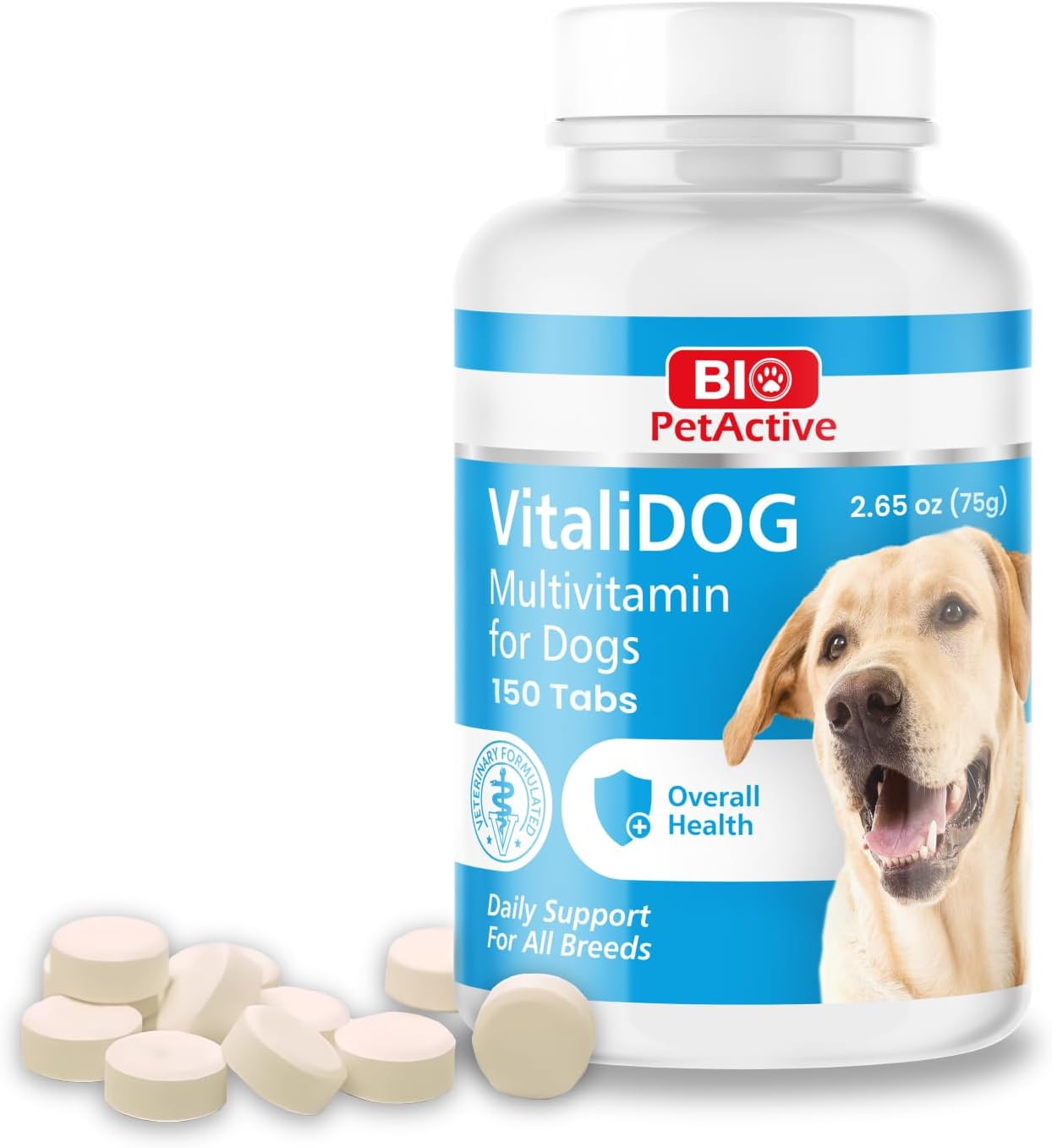Bio PetActive VitaliDOG Multivitamin Chews for Dogs - 150 Chewable Tablets - görsel 1