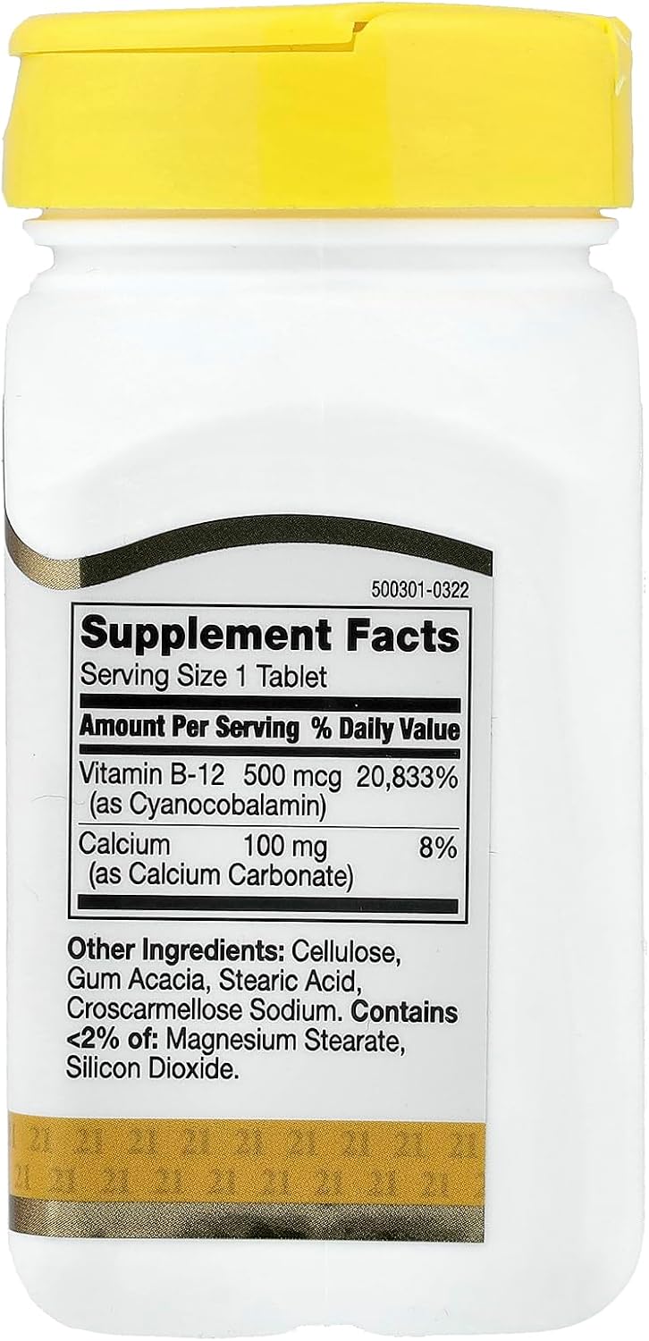 21st Century Vitamin B-12, 500 mcg, 110 Tablets - görsel 2