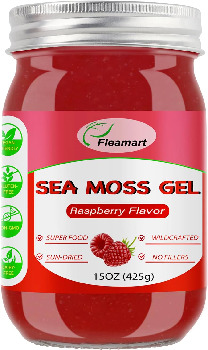 Fleamart Sea Moss Gel – Wildcrafted Irish Sea Moss Gel, Non-GMO, Elderberry Flavour, 15 oz - görsel 10