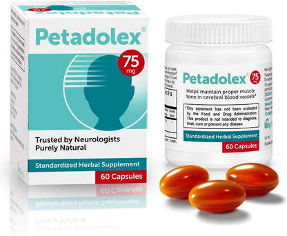 Petadolex Migraine Support - Patented PA-Free Butterbur Root Extract, 75mg, 60 Capsules