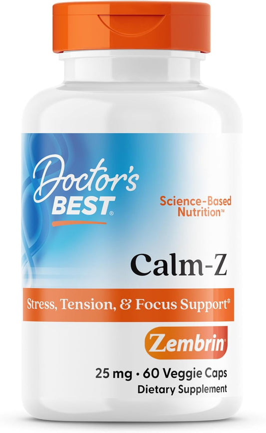 Doctor's Best Calm‑Z with Zembrin (Sceletium Tortuosum) Extract – Calm & Focus Support, 25 mg, 60 Vegan Capsules