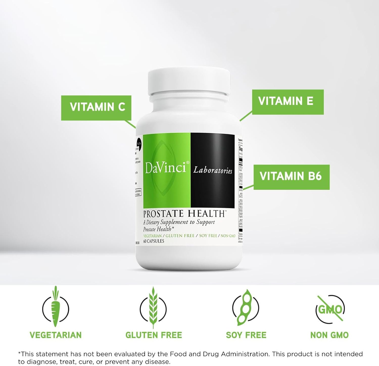 DaVinci Labs Prostate Health - Support for Prostate, Urinary & Men's Health with Saw Palmetto, Zinc, Green Tea Extract & More - 60 Vegetarian Capsules - görsel 3