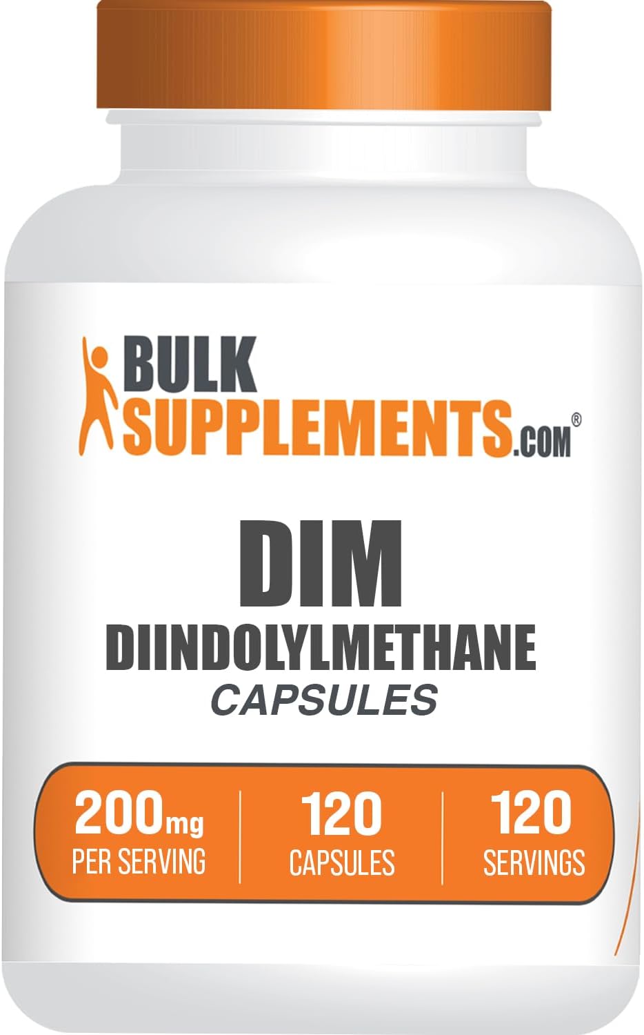 BulkSupplements DIM Capsules - Diindolylmethane Capsules for Men & Women, DIM 200mg, Gluten-free, 1 Capsule per Serving, 120 Count (Pack of 1) - görsel 1