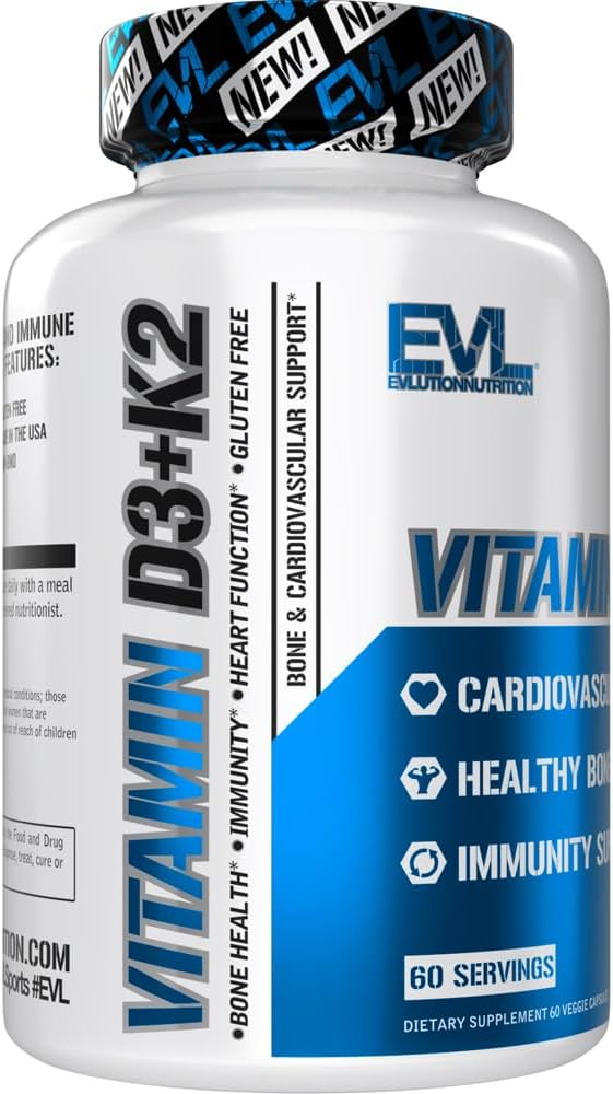 Evlution Nutrition Vitamin D3 & K2 Supplement – 5000IU D3 with 90mcg MK7, 60 Veggie Capsules - görsel 4