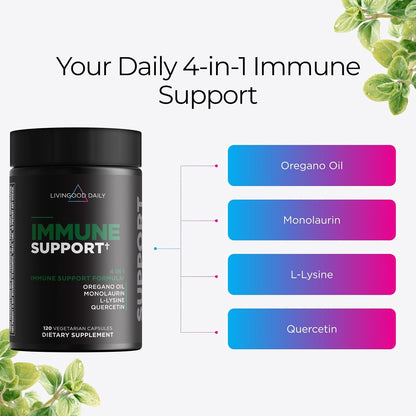 Livingood Daily Immune Support Supplement, – Convenient Daily Support: With a flexible dosage of 1–4 capsules per – Image 4