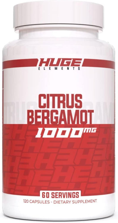Huge Supplements 100% Pure Citrus Bergamot Extract 10:1 – 1000mg per Serving, 120 Capsules