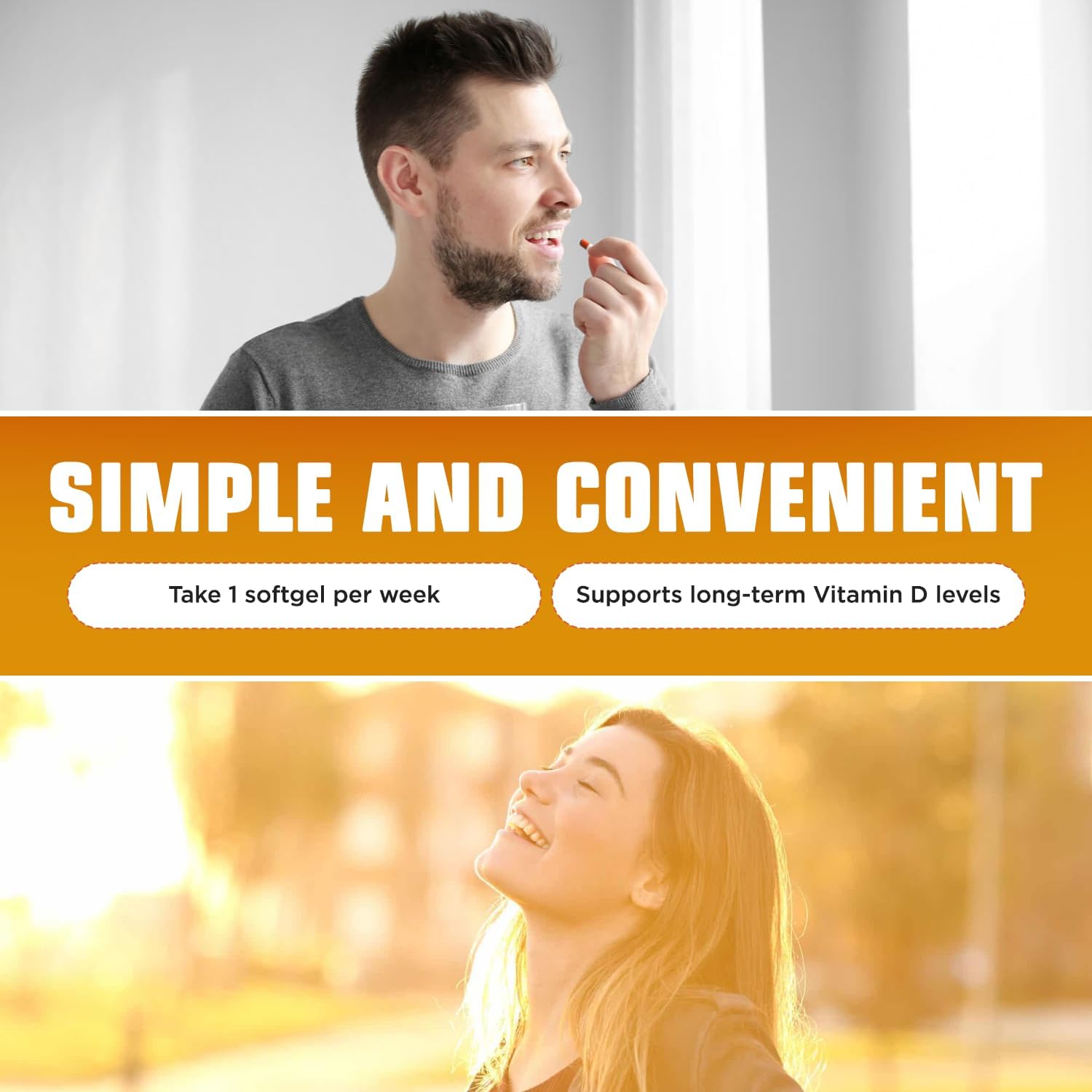 Nivagen Weekly-D Vitamin D3 50,000 IU - Once-Weekly High Potency Softgels - 12 Capsules - görsel 5