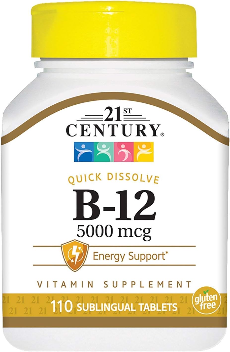 21st Century B-12 5000 mcg Sublingual Tablets, 110 Count (Pack of 4) - görsel 1