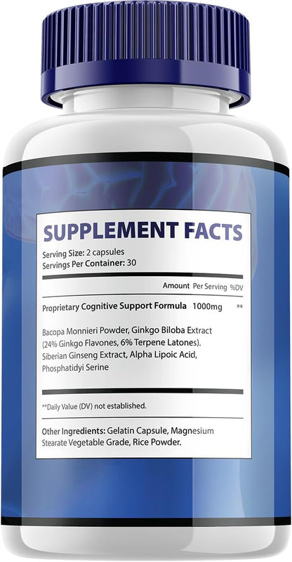 Neuro Thrive Brain Supplement – Memory & Cognitive Support (2 Pack, 120 Capsules)