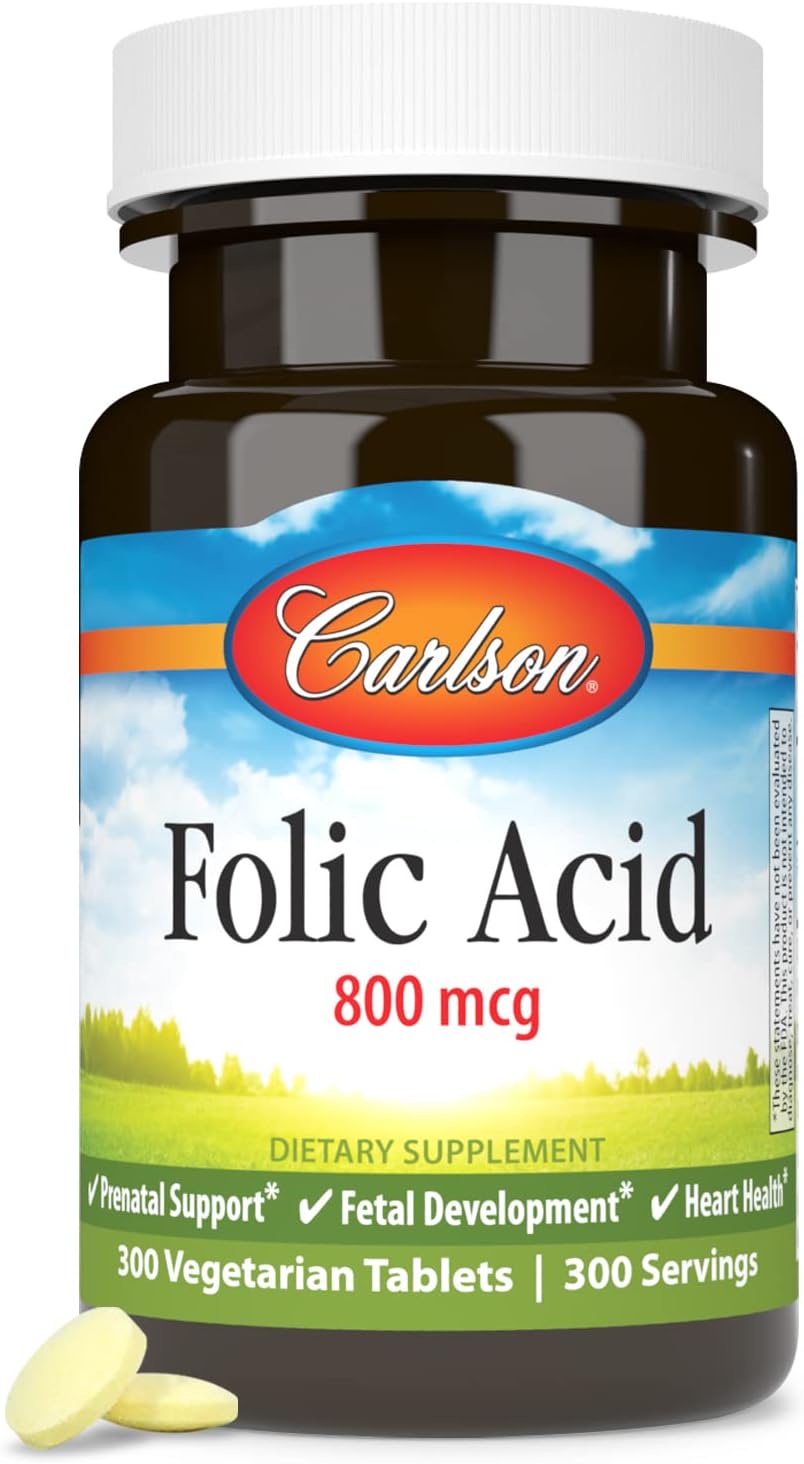 Carlson – Folic Acid, 800 mcg, Provides Important Prenatal Support, 300 Tablets - görsel 5
