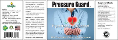 Pressure Guard - Natural Herbal Supplement for Healthy Blood Pressure Support, 180 Vegan Capsules