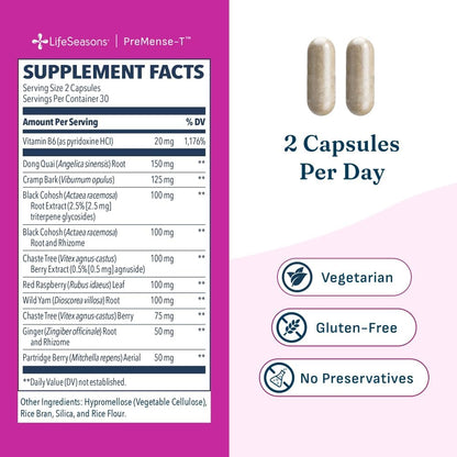 Lifeseasons Premense-T PMS Support, 60 Capsules