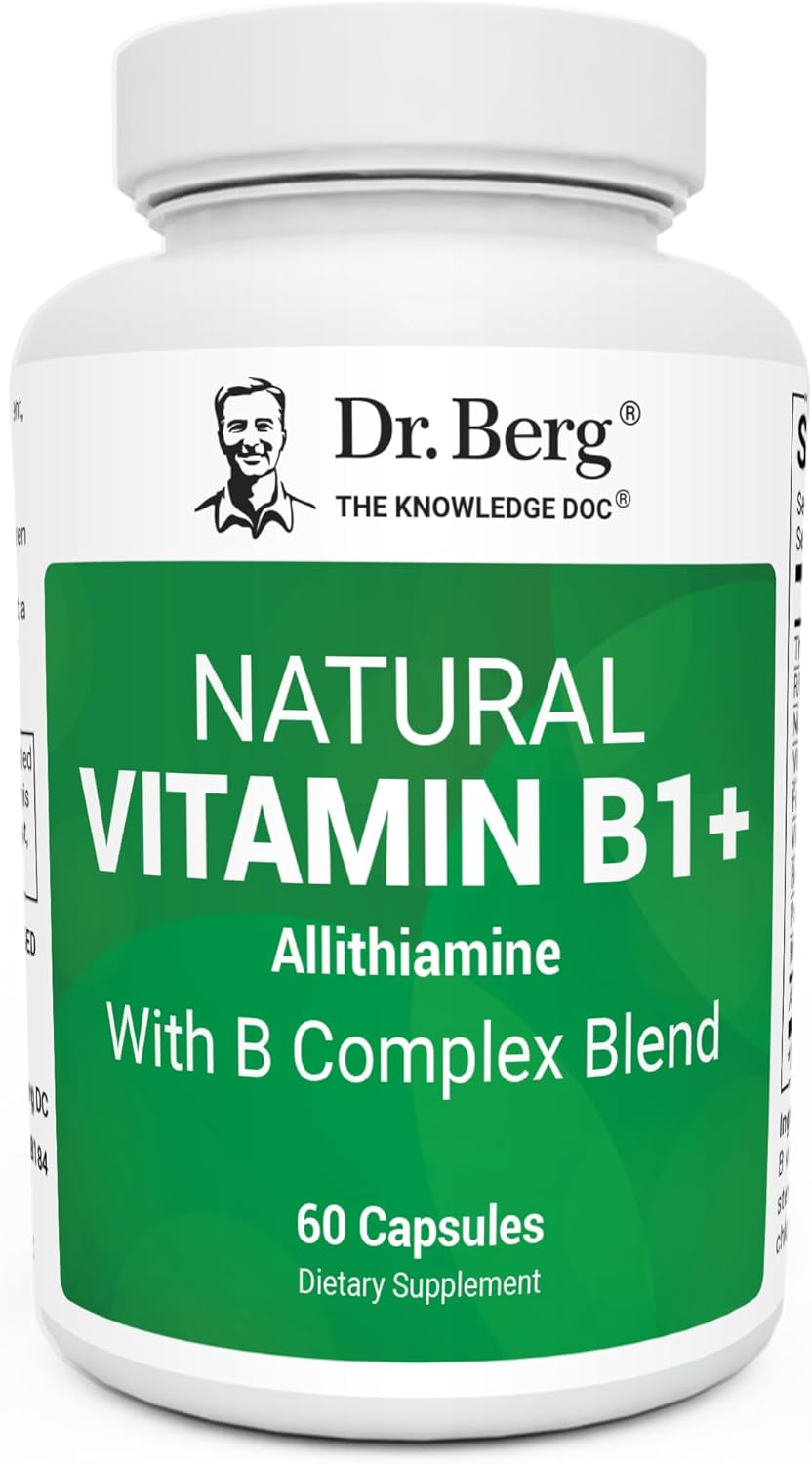 Dr. Berg Natural Vitamin B1 B6 B12 Complex with Allithiamine and Magnesium - 60 Capsules - görsel 1