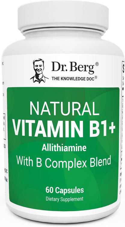 Dr. Berg Natural Vitamin B1 B6 B12 Complex with Allithiamine and Magnesium - 60 Capsules