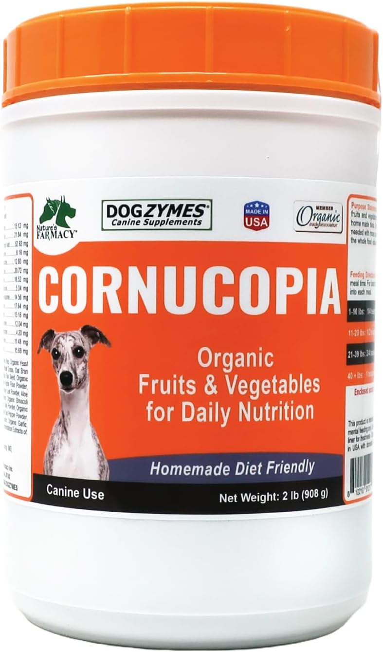 Dogzymes Cornucopia Organic Proprietary Blend of Vegetables, Fruits, Nutritional Sprouts for Dogs and Cats (2.27 kg) - görsel 2