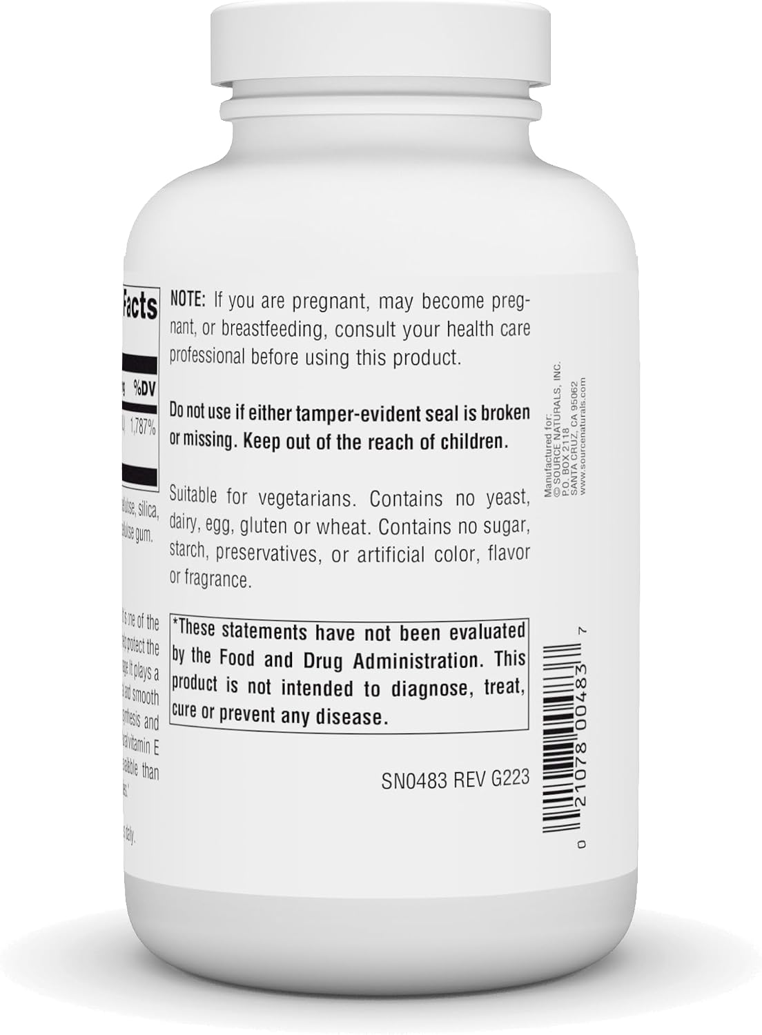 Source Naturals Vitamin E 400 IU - Fat-Soluble Antioxidant - 250 Tablets - görsel 3