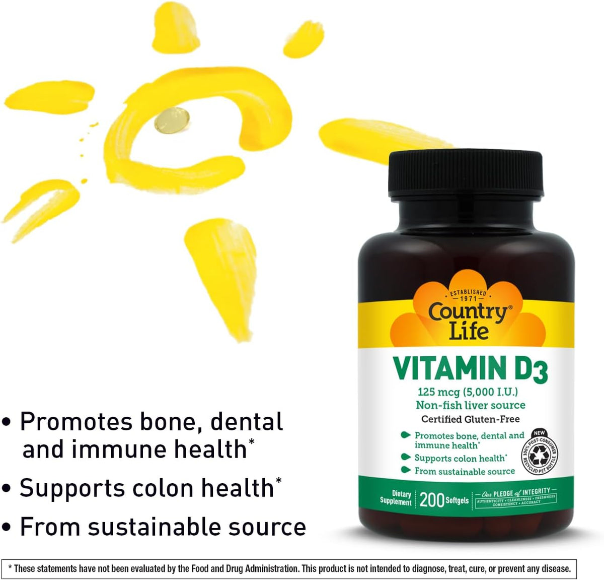Country Life Vitamin D3 5000 IU – Immune & Bone Health Support - görsel 5