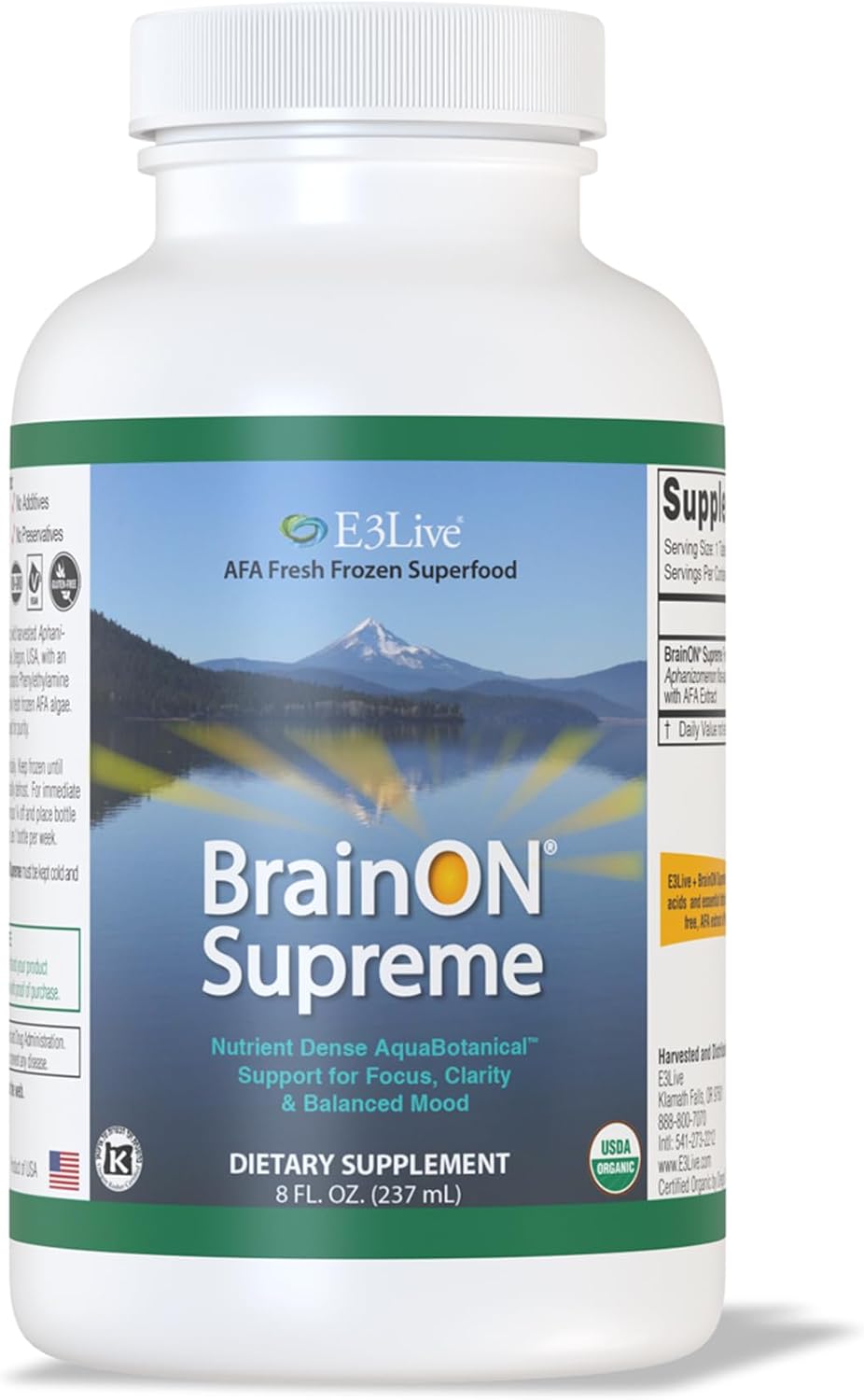 BrainON Supreme - Premium Brain Nutrition Blend for Cognitive Support - 237 ml (8 fl oz) 12 Pack - görsel 2