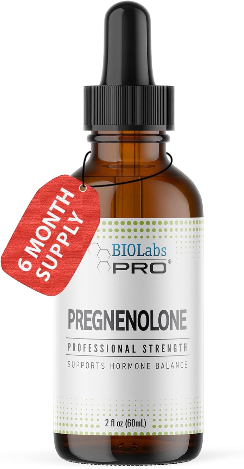 BIOLABS PRO Pregnenolone, Natural Bio-Identical Pregnenolone Oil, Supports Hormone Balance, 60ml Bottle – Six Month Supply - görsel 1