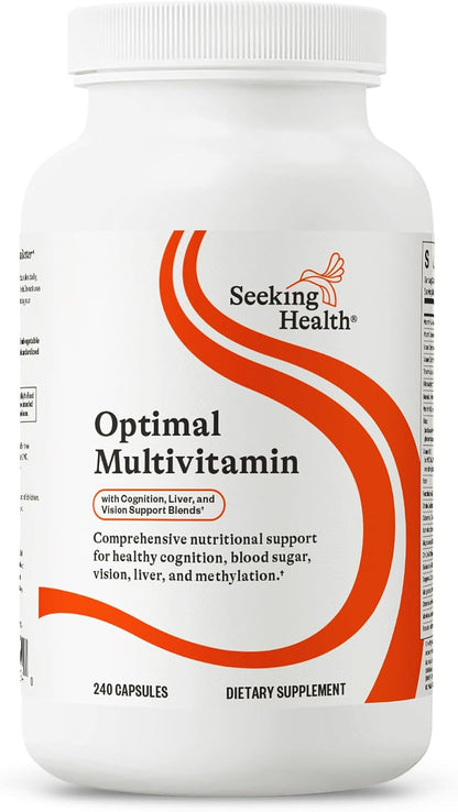 Seeking Health Optimal Multivitamin with Active B Vitamins, L-5-MTHF, CoQ10 – Methylation & Energy Support, Vegetarian (240 Capsules)