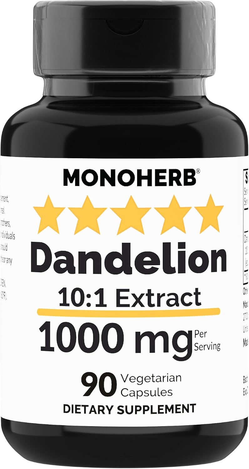 MONOHERB Dandelion 10:1 Extract, 1000 mg per Serving, 90 Capsules - görsel 1