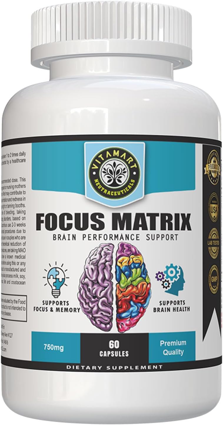 Focus Matrix (1 Bottle) Brain Health Supplement - görsel 1