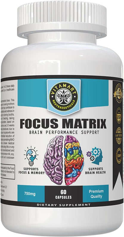 Focus Matrix (1 Bottle) Brain Health Supplement