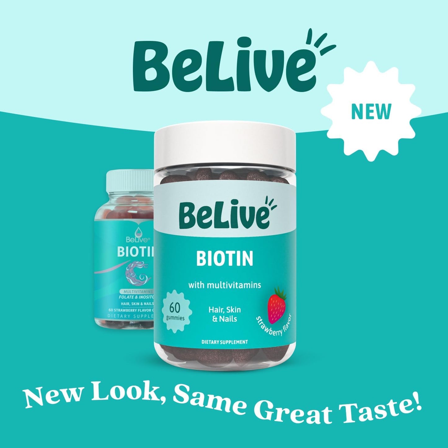 BeLive Biotin Gummies with Multivitamins, Folate & Inositol – Vegan, Pectin Based – Strawberry Flavour - görsel 4