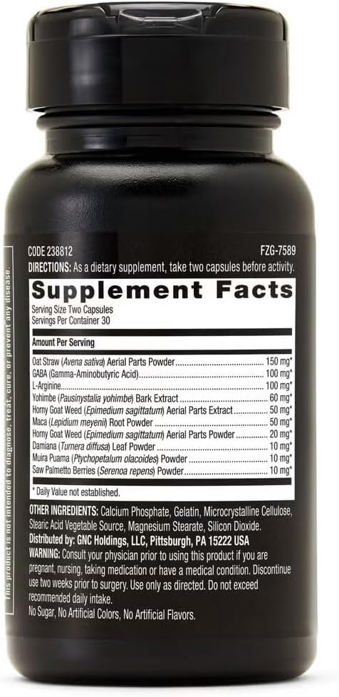 GNC Men's Staminol Daily Male Performance Formula, Key Nutrients, 60 Capsules - görsel 2