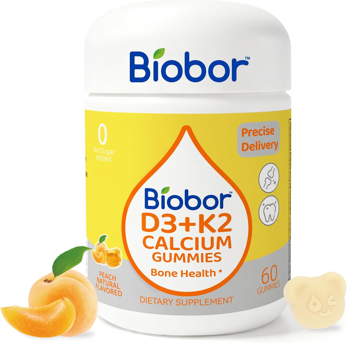 Biobor Natural Vitamin D3 K2 Gummies - 5000 IU D3 + 100 mcg MK-7 (90 Count) - görsel 8